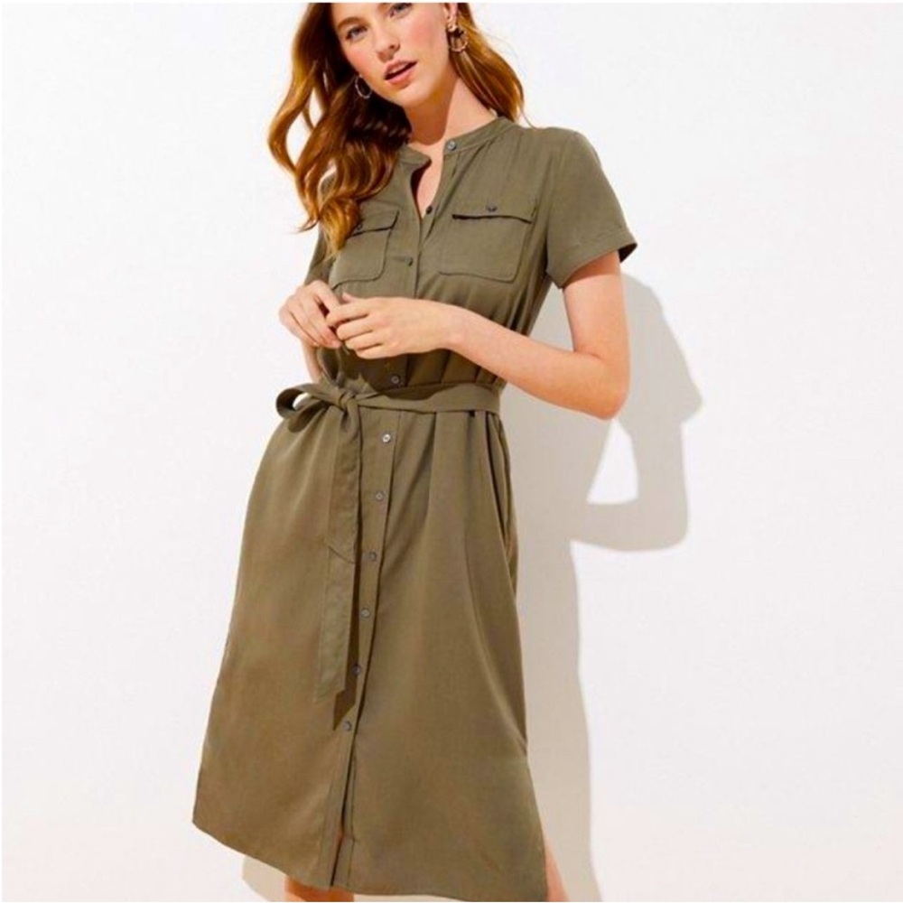 Ann Taylor Loft Drapey Shirt Dress
